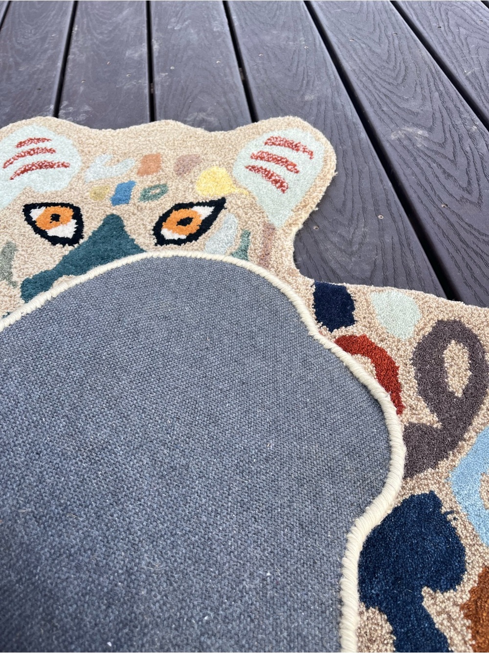 Colorful Leopard Shaped Accent Rug - Picture 6 of 6